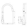 Memo Sia Sensor Gooseneck Sink Mixer Tap Dual Function Left Hand Lever 4 Star tech drawing